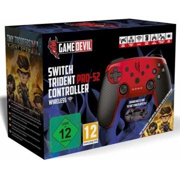 Manette Trident Pro-S2 rouge + jeu Tiny Trooper pour Switch