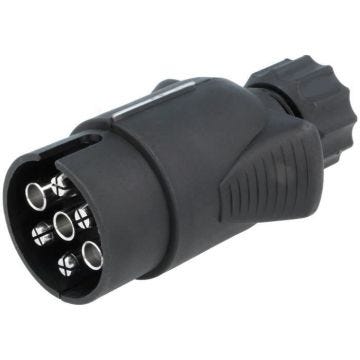 Prise remorque mâle - ADNAUTO - 7PIN - 12VDC - pour fil 6mm - nickelé