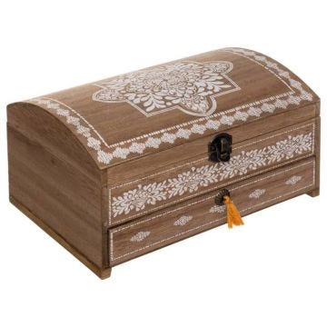 Boîte à Couture - Idylle Folk - 25cm - Naturel - Marron - MDF