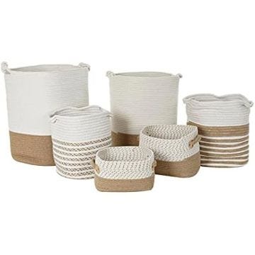 Jeu de paniers - DKD HOME DECOR - Standard - Jute et coton - 45x45x54 cm - Intérieur