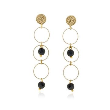 Boucles d'oreille perle noir - Grand modèle - La bonne étoile Noir