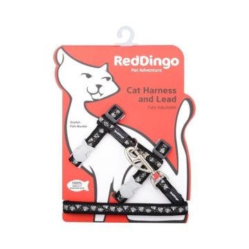 Laisse et harnais pour chat Red Dingo - noir diamant - TU