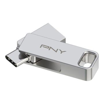 Clé USB - PNY - OTG 256GB - USB 3.2 - Métal argent - Compatible USB C/A