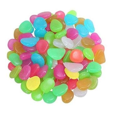 100pcs rougeoyant de cailloux de poissons de poissons de poissons de galets lumineux décorations d'aménagement paysager Style 1