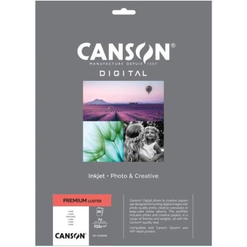 Papier photo jet d'encre CANSON Digital Premium lustré 255g - A4 (21x29,7cm) - 20 feuilles