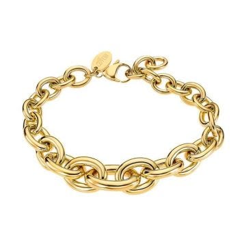 Bracelet - Lotus - Bracelet Lotus Style acier doré mailles rondes - Couleur de la matière:Jaune Taille/Longueur:20 cm