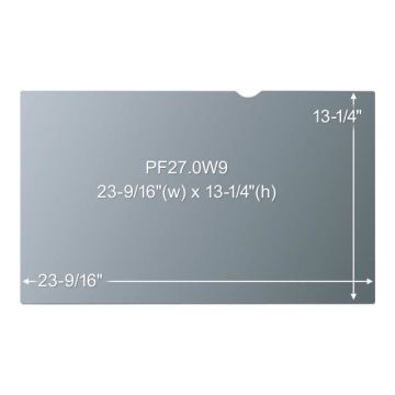 3M Filtre de confidentialité pour écran - Noir - Pour 68,6 cm (27") Écran large Moniteur - 16:9