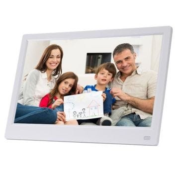 Cadre Photo Numérique 12 pouces LED Full HD 1080p Album Blanc YONIS