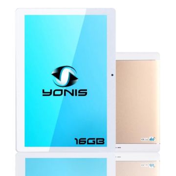 Tablette 10 Pouces 4G Android 7.0 Wifi Quad Core 1.3 Ghz Dual Sim 2Gb+16GB Or +SD 16Go YONIS