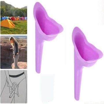 2 X PISSE DEBOUT URINOIR URINETTE FEMME PIPI FEMININ SILICONE SOUPLE REUTILISABLE @YC
