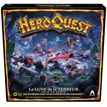 HeroQuest, pack de quête La lune de la Terreur, système de jeu HeroQuest requis, jeux de rôle pour 2 à 5 joueurs, dès 14 ans