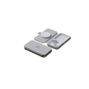 Chargeur de voyage sans fil Xtorm pliable 3 en 1 MagSafe Gris