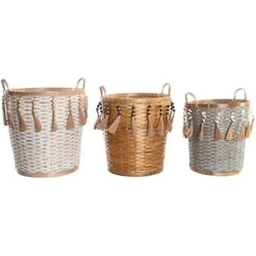 Ensemble de paniers - DKD Home Decor - Multicolore - Bambou - 49x54x45 cm - Intérieur