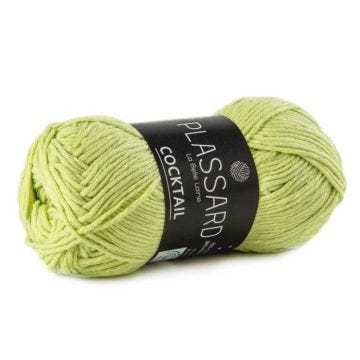 Laine naturelle - PLASSARD - Cocktail Vert anis 70 - Blanc - coton - polyester - N° aiguille 4