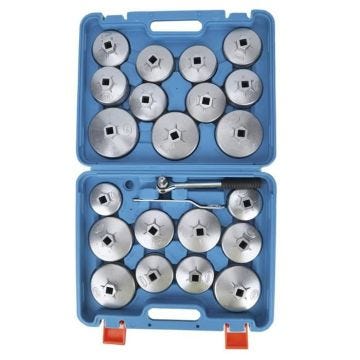 Akozon Clé pour filtre à huile 23pcs Kit d'Outils de Dissolvant Adaptateur de Douille de Retrait de Clé de Filtre à Huile Type