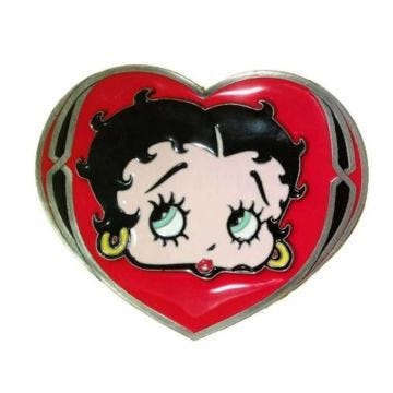 boucle de ceinture betty boop dans un coeur rouge pin up femme
