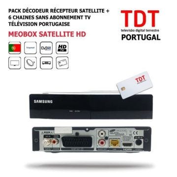 Décodeur Satellite - HD4K - MeoBox HD - 6 Chaines HD - Sans Abonnement - Télévision Portugaise