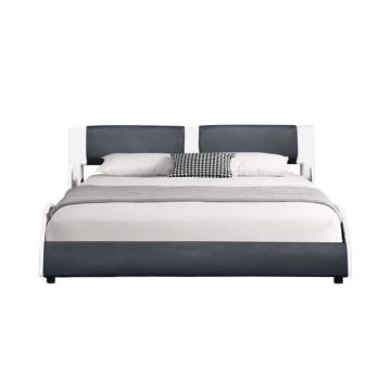 Lit clara pour matelas 160x200 - Sommier Tte de Lit Couleur BLANC NOIR