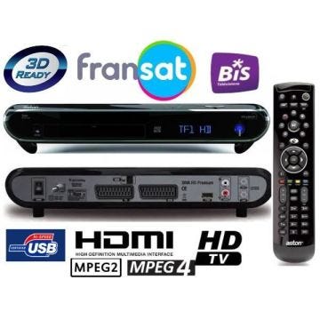 Aston Diva HD Premium Wifi intégré - Décodeur Satellite Numérique TNT HD FRANSAT USB PVR avec carte Viaccess Fransat sur Atlantic B
