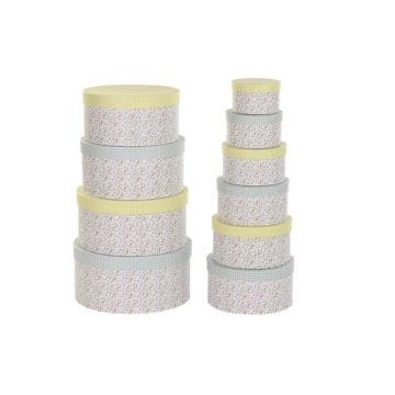 Jeu de boîtes de rangement empilables - Multicouleur - Carton - 37,5 x 37,5 x 18 cm
