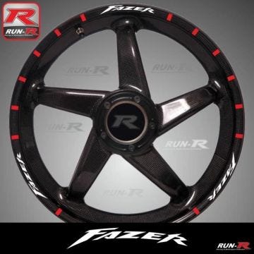 Stickers de jantes Yamaha Fazer blanc/rouge - pack complet pour 2 roues