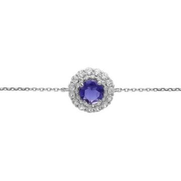 Bracelet - Brillaxis - Bracelet Brillaxis or blanc 18 carats iolite oxydes - Couleur de la matière:Blanc Taille/Longueur:18 cm