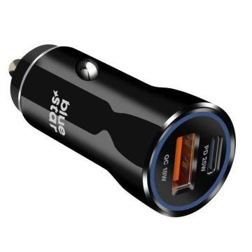 Prise allume-cigare - BLUESTAR - USB-C 25W + USB 18W - Design compact - Câble USB-C inclus
