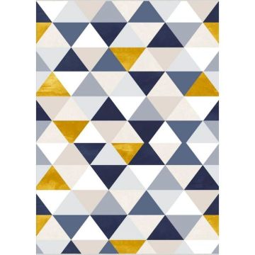 Tapis - TRENDY - Triangle - Antidérapant - Lavable en machine - 120x180cm