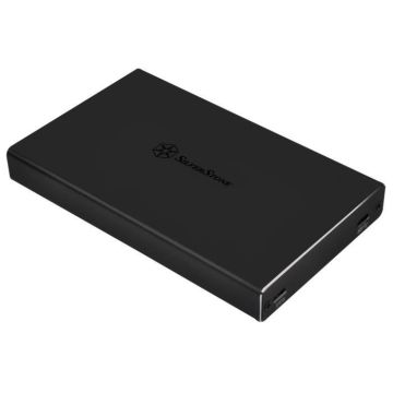 SilverStone SST-TS15B - Boîtier externe disque dur externe USB 3.1 Type C pour HDD ou SSD 9.5mm 2.5", aluminium, noir