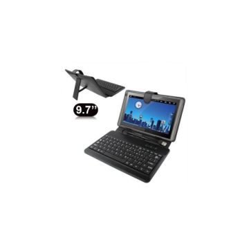 Housse Clavier Universel Tablette Tactile Saisie Ardoise Numérique 9.7' Noire Faux cuir YONIS