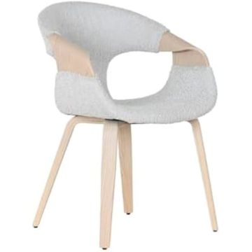 Chaise de Salle à Manger - HOME ESPRIT - Gris - Polyester - Bois - 1 place - Design Contemporain