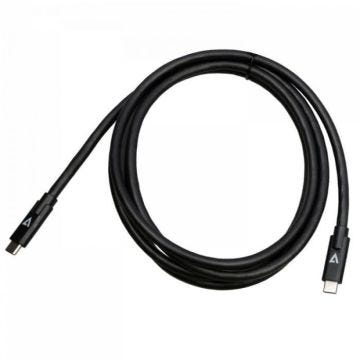 V7 - USB-Kabel - USB-C (M) bis USB-C (M) - USB 3.2 Gen 2 - 3 A - 2 m - 4K Unterstützung - Schwarz - V7USBC10GB-2M
