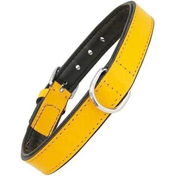 Rembourrage Col Fourrure - GLORIA - Jaune - Taille Moyen - Pour Chien - Boucle Ajustable