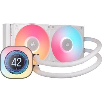 Refroidisseur liquide tout-en-un - CORSAIR - iCUE LINK TITAN - 240 mm - Blanc - Silencieux