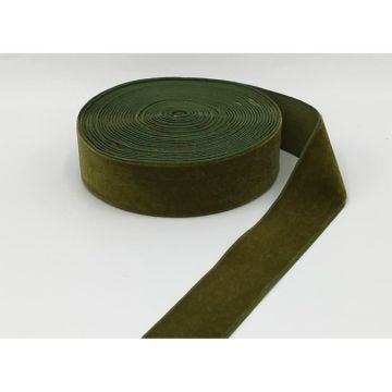 Ruban sangle décoratif - AnseTendance - 10m - Velours polyester - 25mm - Kaki vert
