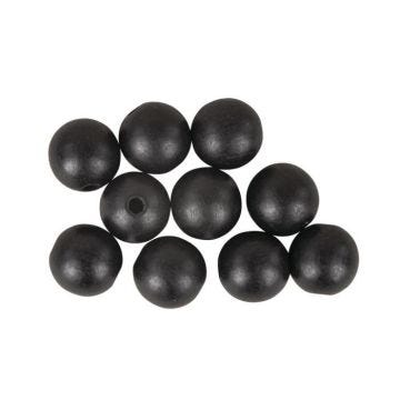 Boules bois percées FSC 100%,mat, 25mm, noir, sct.-LS 6pces