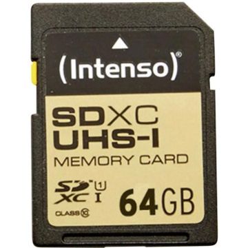 Carte mémoire SDXC UHS-I - INTENSO - 64GB - Classe 10 - Vitesse de lecture jusqu'à 45 Mo/s