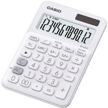 Casio MS-20UC-PK Calculatrice de bureau rose Ecran: 12 solaire, à pile(s) (l x H x P) 105 x 23 x 149.5 mm