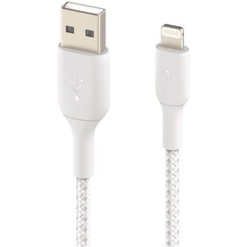 BELKIN - cable - Cable tressé Lght USBA 2M blc - B
