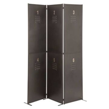 Paravent - ATMOSPHERA - Métal Gris Foncé - 170.5 cm - Style Industriel - Intérieur
