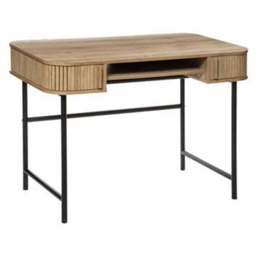 Bureau 2 Portes & 2 Étagères "Colva" 105cm Beige