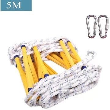 UNI Echelle de Corde de Sauvetage en Nylon Echelle de Secours d'Incendie avec Mousquetons 5M