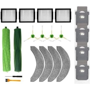 Compatible aspirateur irobot Roomba Combo J7+-Pack acessoires 20 pcs- Brosses Principal-sacs poussieres-filtres-Serpillières..