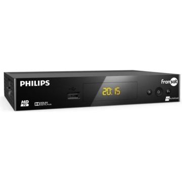 Récepteur boitier TV satellite HD PHILIPS - FRANSAT Eutelsat 5W - Connecté & WIFI - Noir