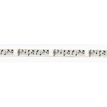 Ruban en coton pour partition de musique - MÉGACRÉA - Noir - 1,5 cm x 2 m - Idéal pour la décoration