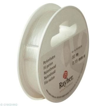 Fil nylon transparent 0,15 mm x 50 m - Marque - Modèle - Assembler bijoux, décoration et guirlande