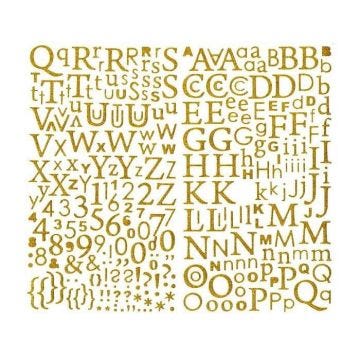 Alphabet autocollant paillettes doré