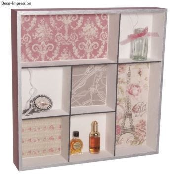 Etagère murale en bois FSC Mix Credit, 26x26x4cm, 7compartiments