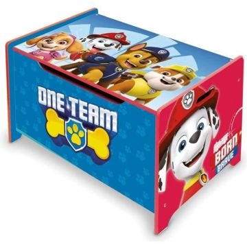 Coffre à jouets en bois / Coffre de rangement avec frein / Banc Pat'Patrouille