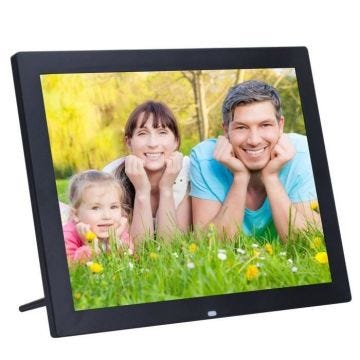 Cadre Numérique Photo Musique Vidéo HD LED USB Contrôle Distance 15 Pouces Noir + SD 8Go YONIS